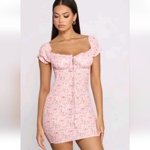Ovianca Pink/White Floral Mini Dress